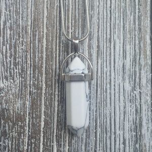 White Howlite Healing Stone Necklace